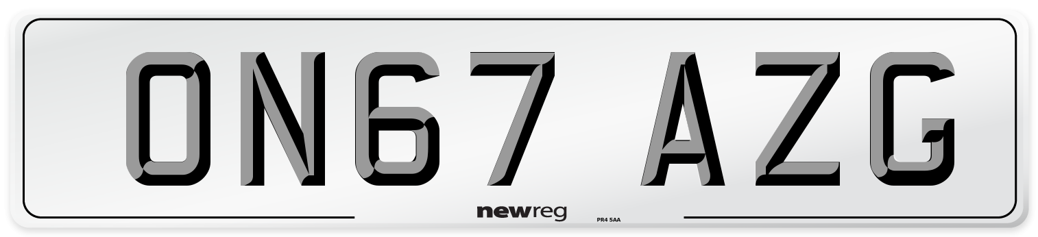 ON67 AZG Number Plate from New Reg
